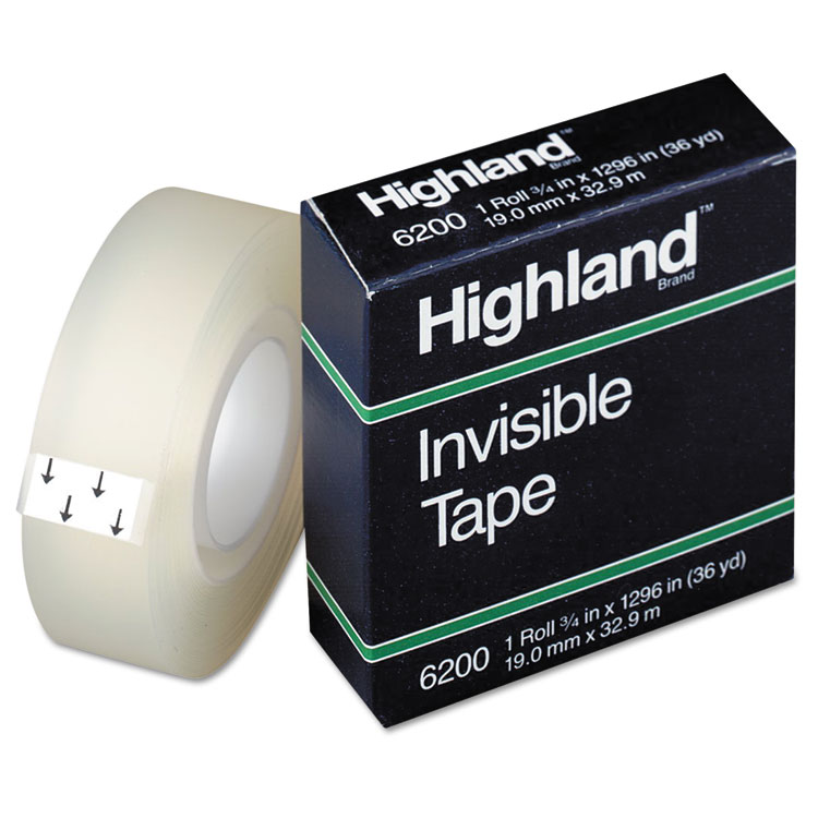 Picture of Invisible Permanent Mending Tape, 3/4" x 1296", 1" Core, Clear