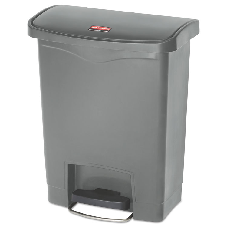 Picture of Slim Jim Resin Step-On Container, Front Step Style, 8 Gal, Gray
