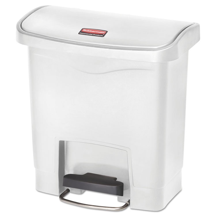 Picture of Slim Jim Resin Step-On Container, Front Step Style, 4 Gal, White