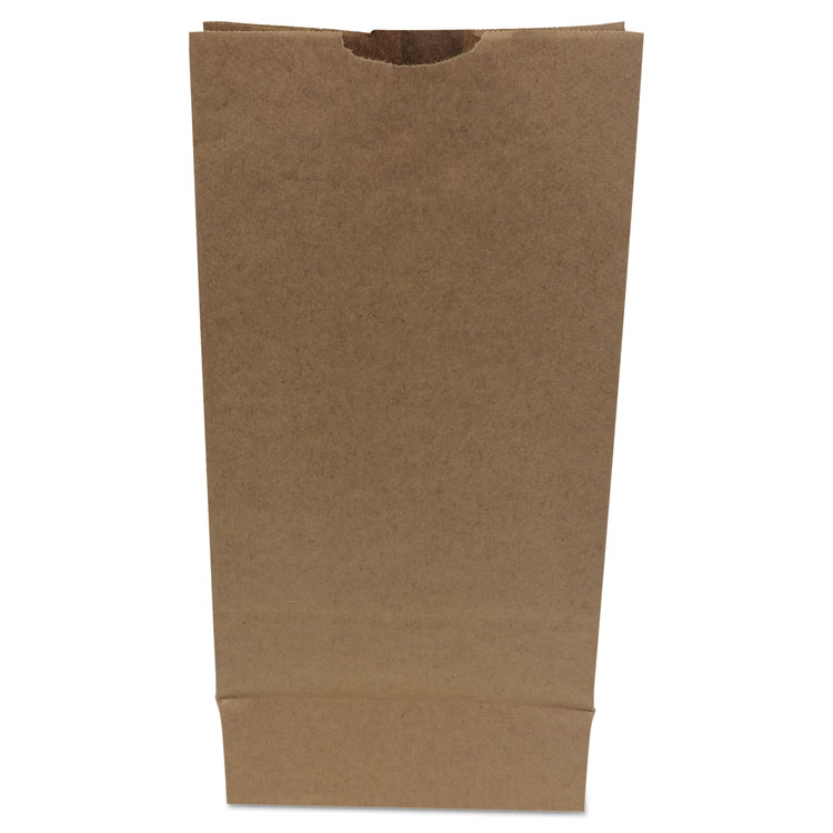 Picture of #10 Paper Grocery Bag, 50lb Kraft, Heavy-Duty 6 5/16 X4 3/16 X13 3/8, 500 Bags