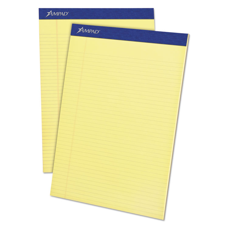 Picture of Mead Legal Ruled Pad, 8 1/2 x 11, Canary, 50 Sheets, 4 Pads/Pack