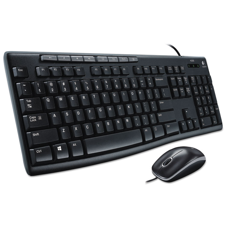 Picture of Mk200 Media Combo, Keyboard/mouse, Wired, Usb, Black