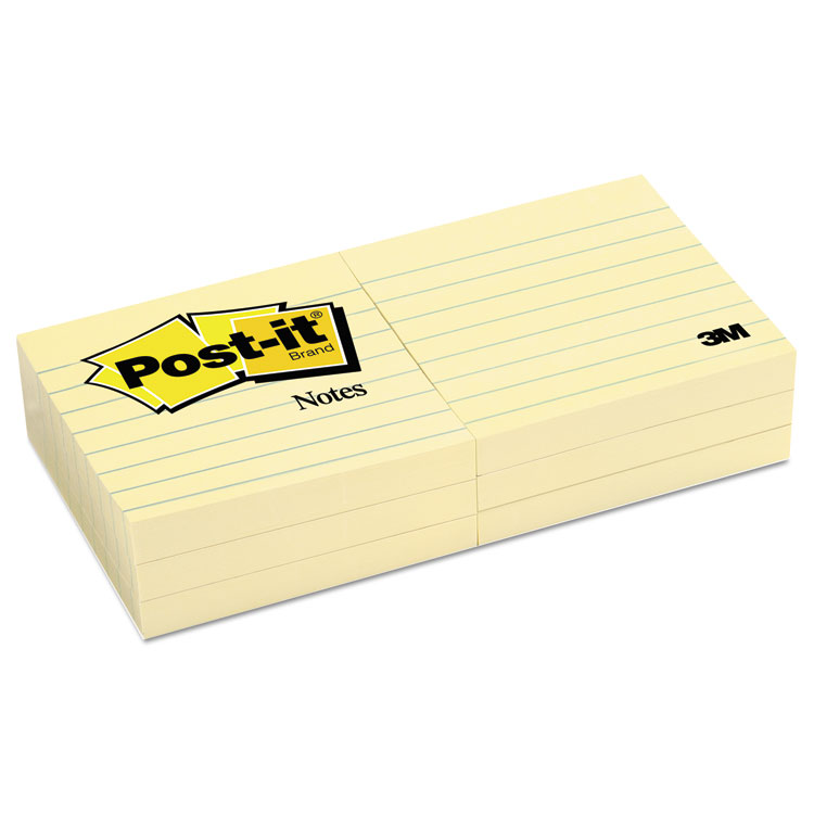 Picture of Original Pads in Canary Yellow, 3 x 3, Lined, 100-Sheet, 6/Pack