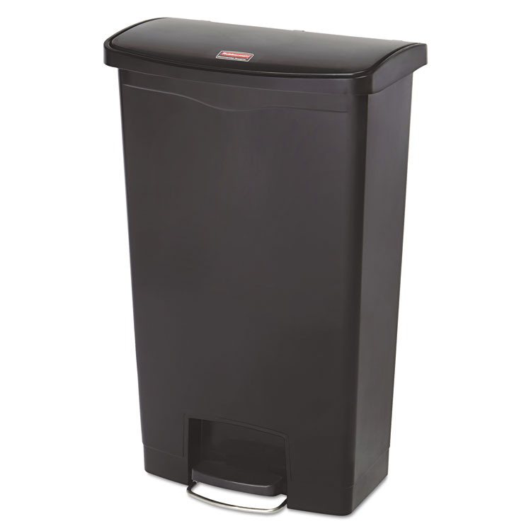 Picture of Rubbermaid Slim Jim Resin Step-On Container, Front Step Style, 18 Gal, Black (RCP1883613)