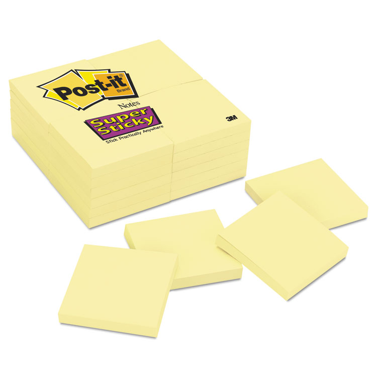 Picture of Canary Yellow Note Pads, 3 x 3, 90-Sheet, 24/Pack