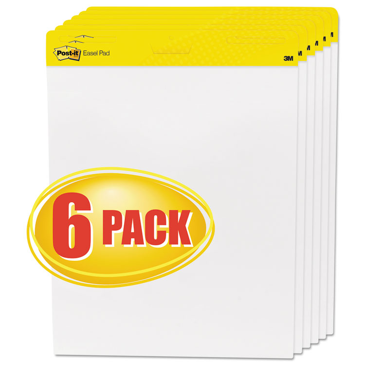 Picture of Self Stick Easel Pads, 25 x 30, White, 6 30 Sheet Pads/Carton