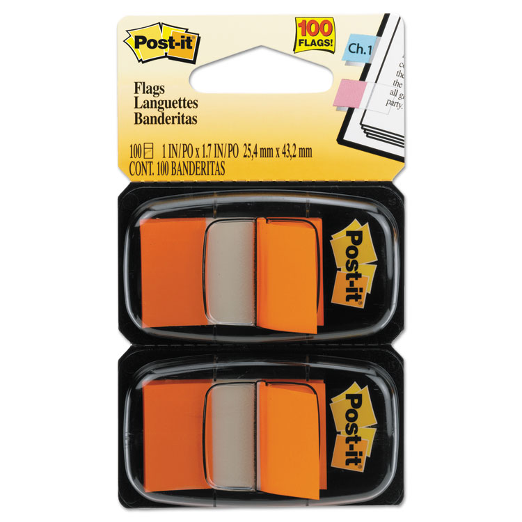 Picture of Standard Page Flags in Dispenser, Orange, 100 Flags/Dispenser
