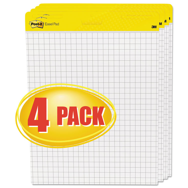 Picture of Self Stick Easel Pads, Quadrille, 25 x 30, White, 4 30 Sheet Pads/Carton