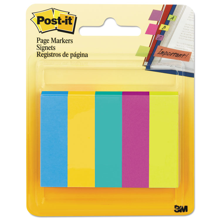Picture of Page Flag Markers, Assorted Colors,100 Flags/Pad, 5 Pads/Pack