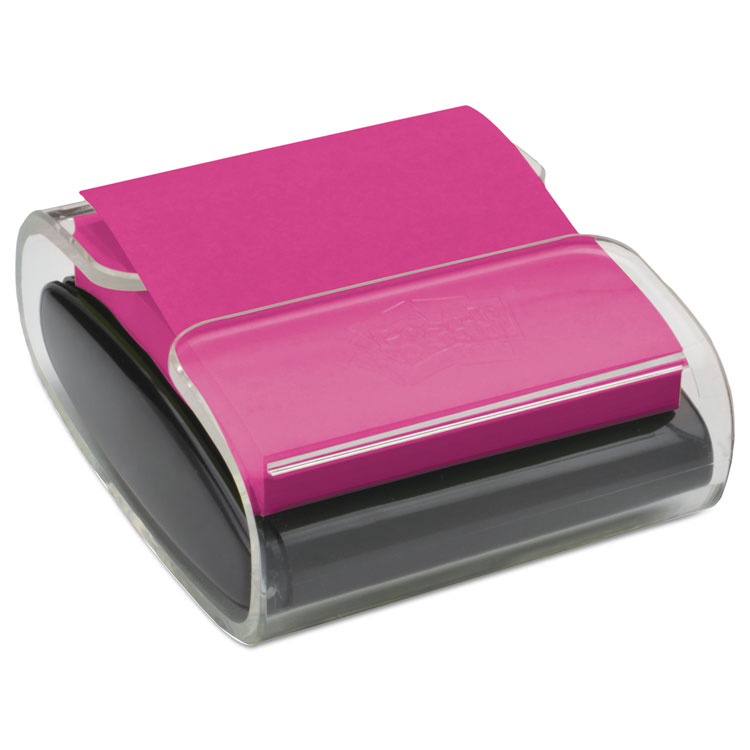 Picture of Pop-Up Notes Wrap Dispenser, 3 x 3, Black/Clear