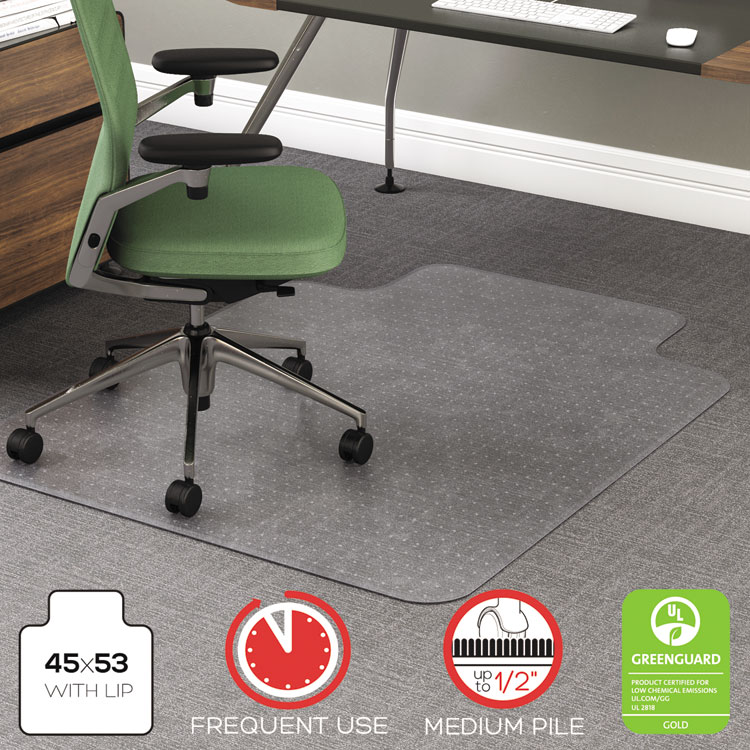 Picture of RollaMat Frequent Use Chair Mat for Medium Pile Carpet, 36 x 48 w/Lip, Clear