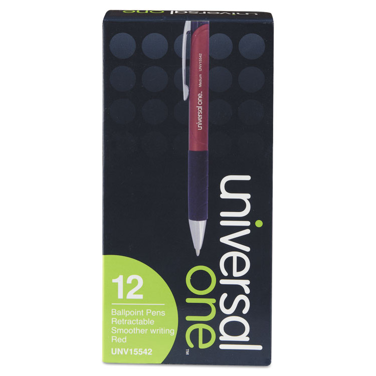 Picture of Advanced Ink Retractable Ballpoint Pen, Red Ink, Red, 1mm, Dozen