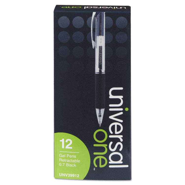 Picture of Clear Roller Ball Retractable Gel Pen, Black Ink, Medium, Dozen