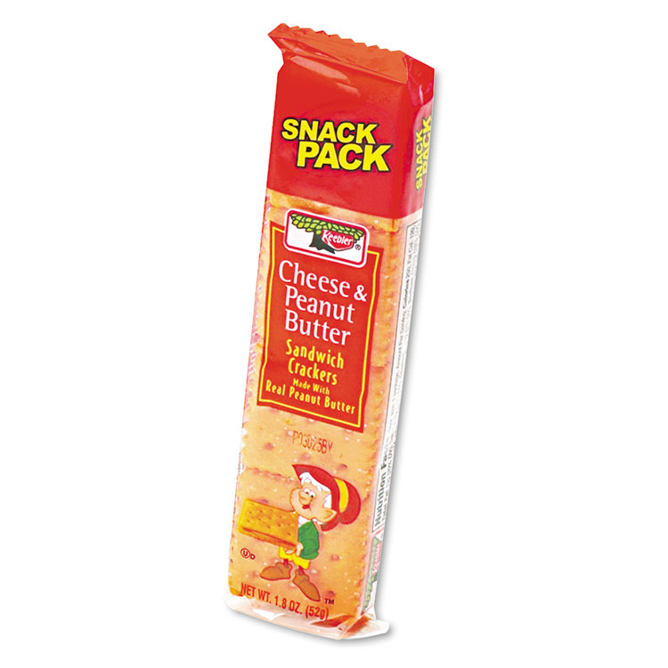 Picture of Sandwich Crackers, Cheese & Peanut Butter, 8-Piece Snack Pack, 12/Box