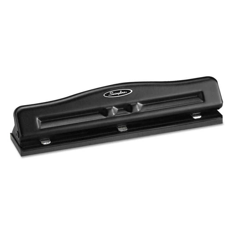 Picture of 11-Sheet Commercial Adjustable Three-Hole Punch, 9/32" Holes, Black