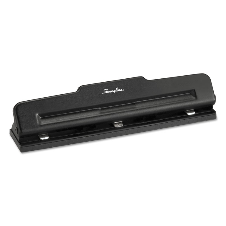 Picture of 10-Sheet Desktop Two-to-Three-Hole Adjustable Punch, 9/32" Holes, Black