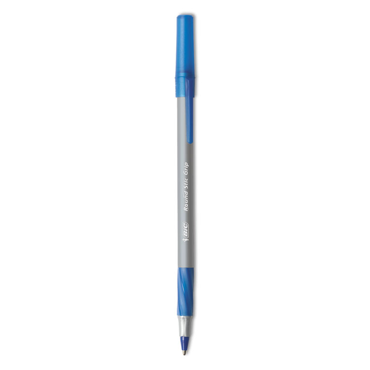 Picture of BIC® Round Stic Grip Xtra Comfort Ballpoint Pen, Blue Ink, 1.2mm, Medium, Dozen