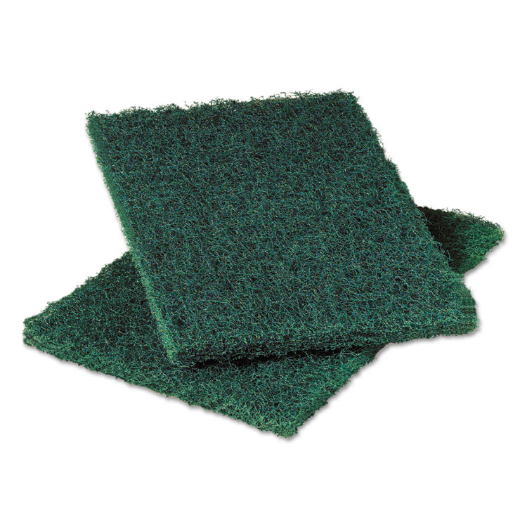 Picture of Heavy-Duty Commercial Scouring Pad 86, Dark Green, 6 X 9, 6/pack, 10 Pack/carton