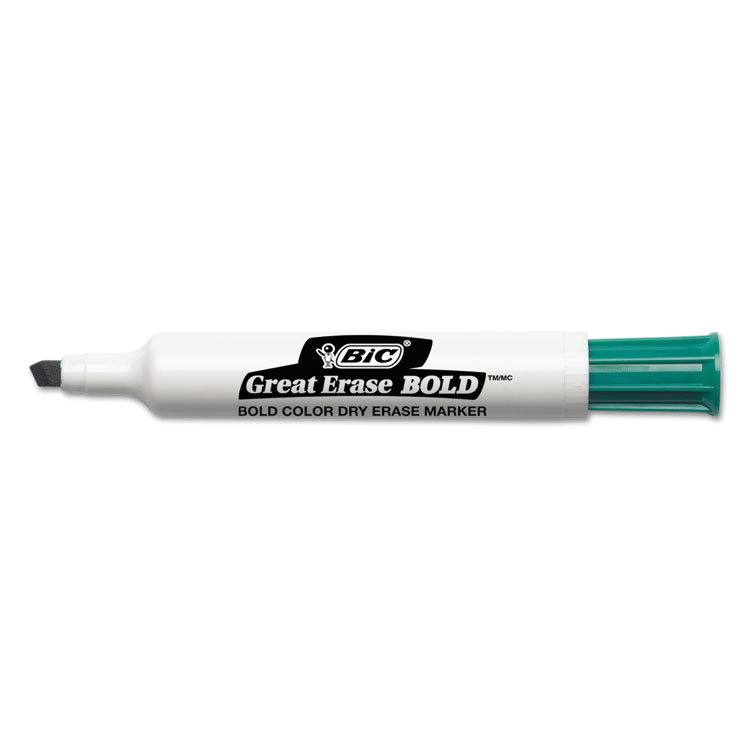 Picture of Great Erase Bold Tank-Style Dry Erase Marker, Chisel Tip, Green, Dozen