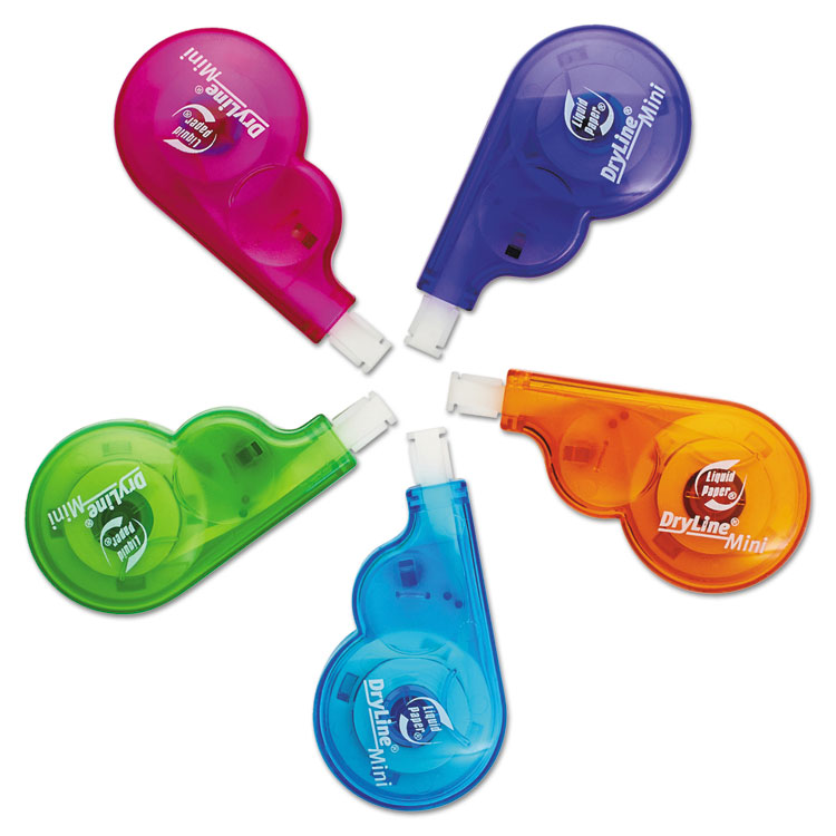 Picture of DryLine Mini Correction Tape, 1/5" x 197", Non-Refillable, 5/Pack