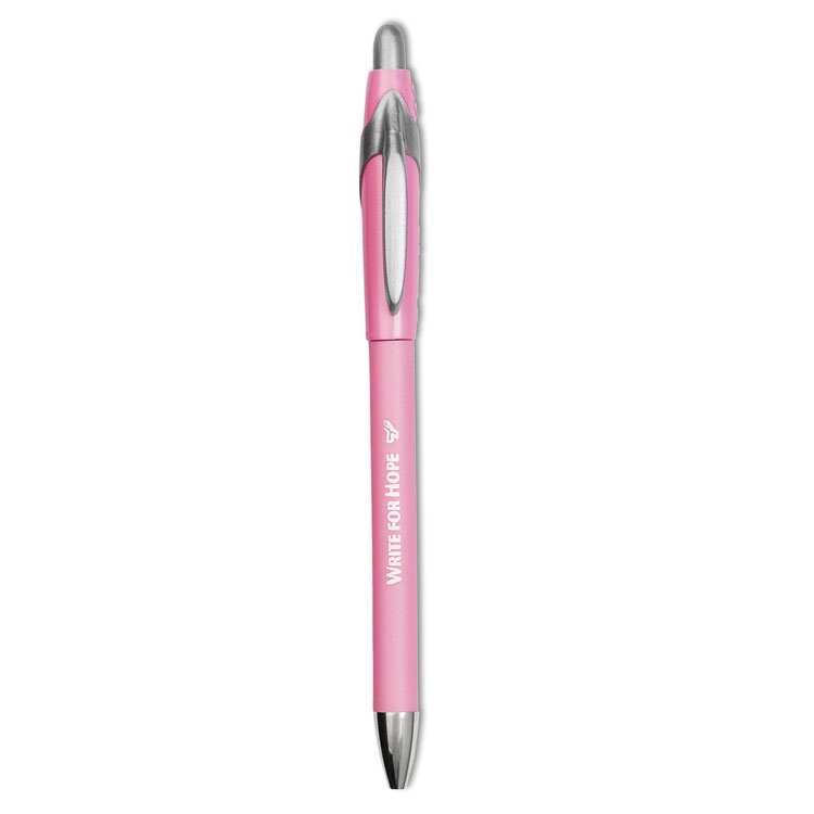 Picture of FlexGrip Elite Pink Ribbon Pen, Ballpoint, Retractable, Black Ink, Medium, Dozen