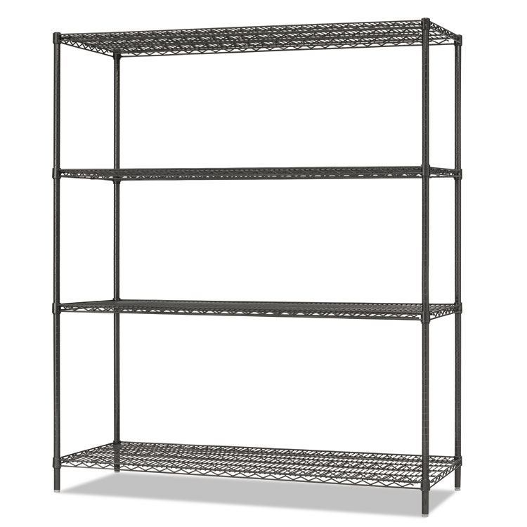 Picture of All-Purpose Wire Shelving Starter Kit, 4-Shelf, 60 X 18 X 72, Black Anthracite+