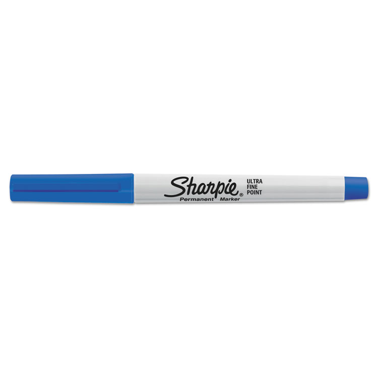 Picture of Permanent Markers, Ultra Fine Point, Blue, Dozen