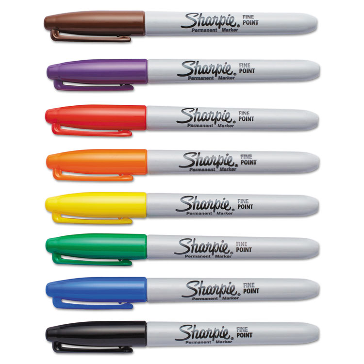Picture of Fine Point Permanent Marker, Assorted, 8/Set