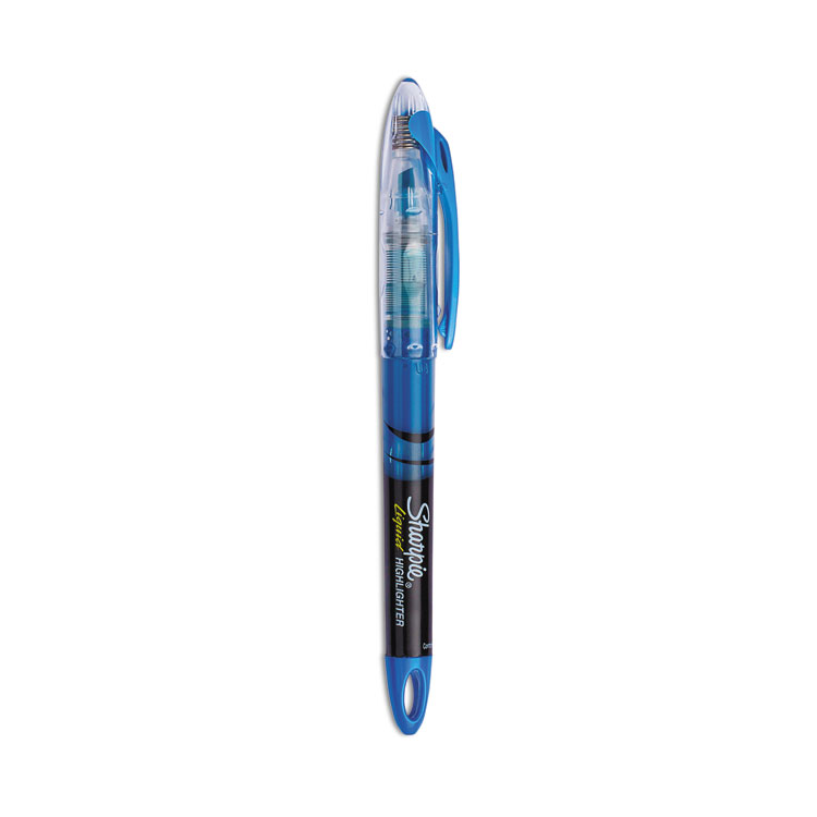 Picture of Accent Liquid Pen Style Highlighter, Chisel Tip, Fluorescent Blue, Dozen