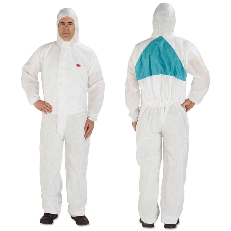 Disposable Protective Coveralls, White, Medium, 6/Pack
