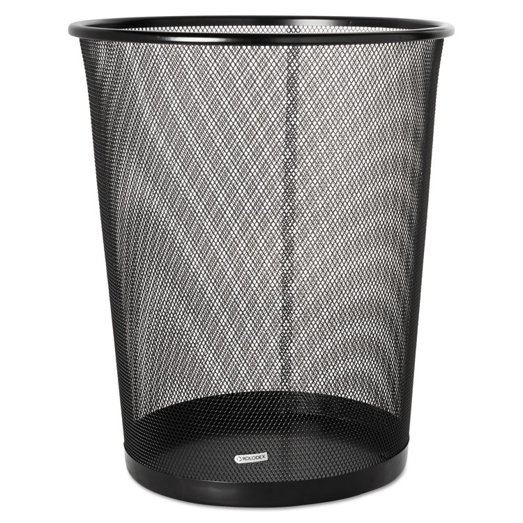 Picture of 4 1/2 Gallon Steel Black Round Mesh Trash Can