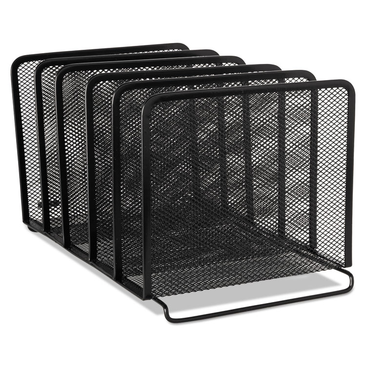 Picture of Mesh Stacking Sorter, Five Sections, Metal, 8 1/4 x 14 3/8 x 7 7/8, Black