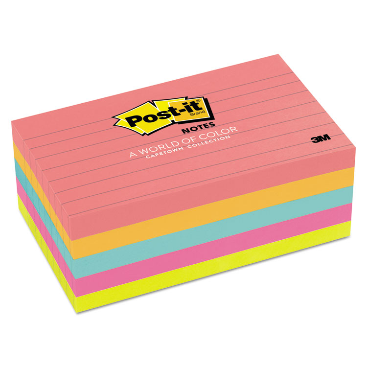Picture of Original Pads in Cape Town Colors, 3 x 5, Lined, 100-Sheet, 5/Pack