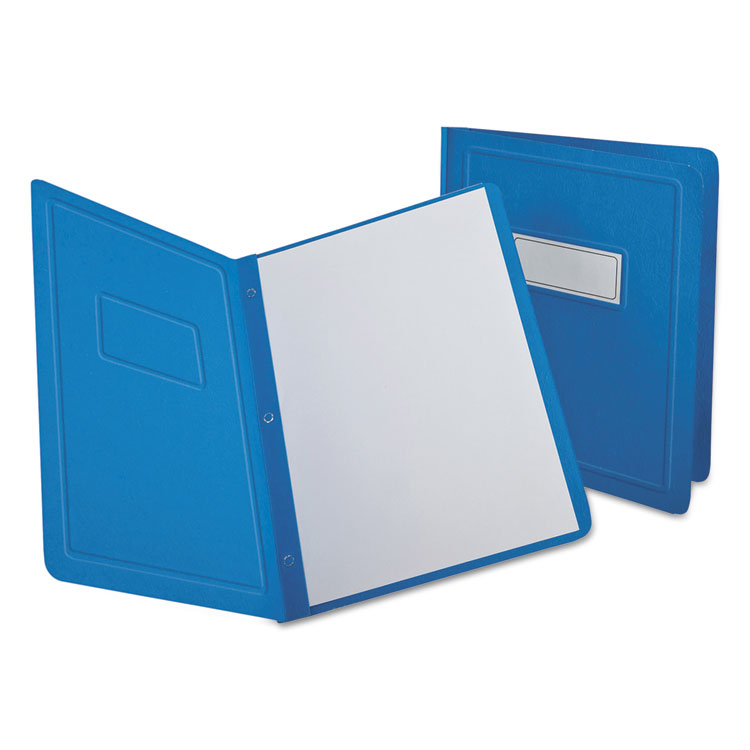 Picture of Report Cover, 3 Fasteners, Panel and Border Cover, Letter, Light Blue, 25/Box