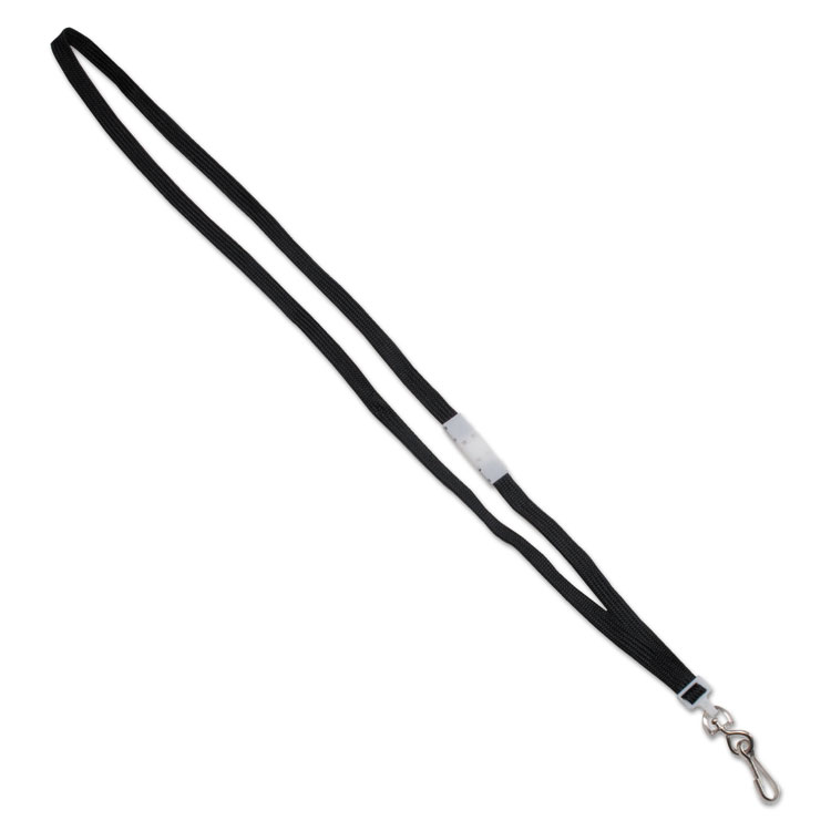 Picture of Deluxe Safety Lanyards, J-Hook Style, 36" Long, Black, 24/Box