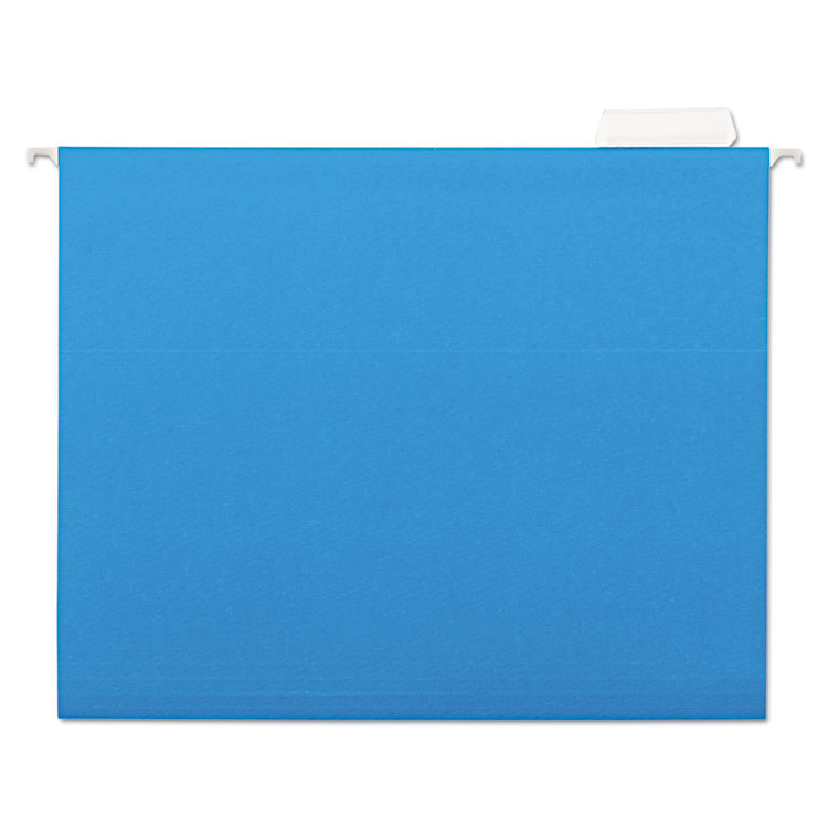 Picture of Hanging File Folders, 1/5 Tab, 11 Point Stock, Letter, Blue, 25/Box