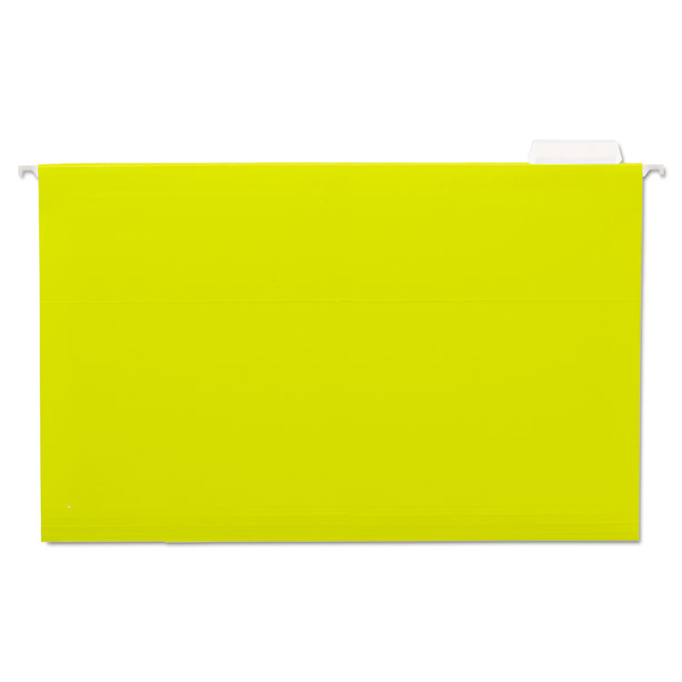 Picture of Hanging File Folders, 1/5 Tab, 11 Point Stock, Legal, Yellow, 25/Box