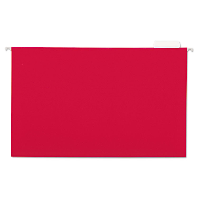 Picture of Hanging File Folders, 1/5 Tab, 11 Point Stock, Legal, Red, 25/Box