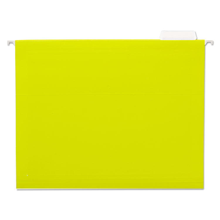 Picture of Hanging File Folders, 1/5 Tab, 11 Point Stock, Letter, Yellow, 25/Box