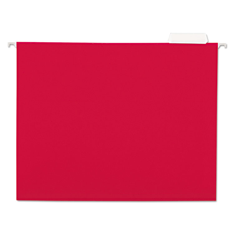 Picture of Hanging File Folders, 1/5 Tab, 11 Point Stock, Letter, Red, 25/Box