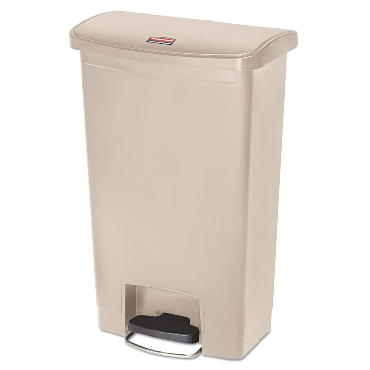 Picture of Slim Jim Resin Step-On Container, Front Step Style, 13 Gal, Beige