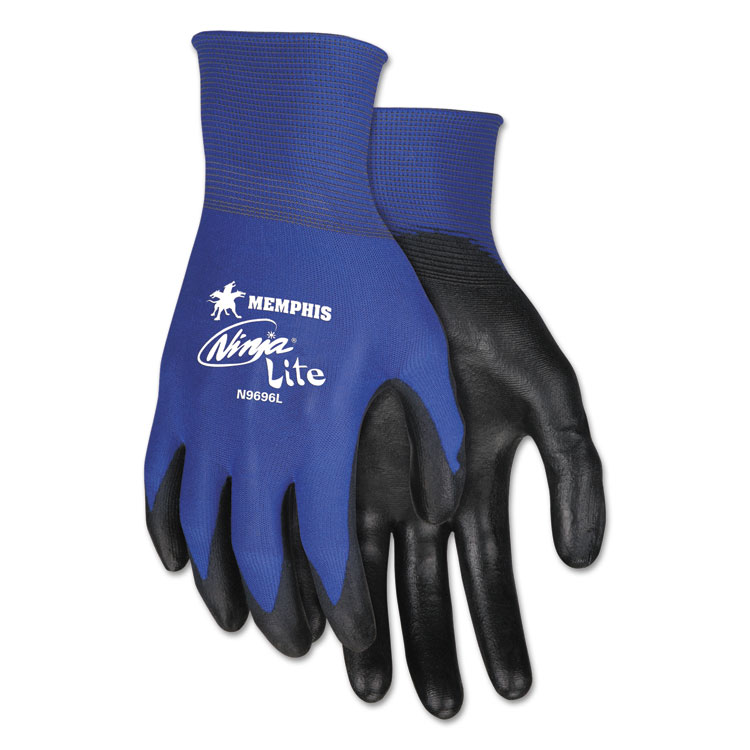 Picture of Ultra Tech Tactile Dexterity Work Gloves, Blue/black, Large, 1 Dozen