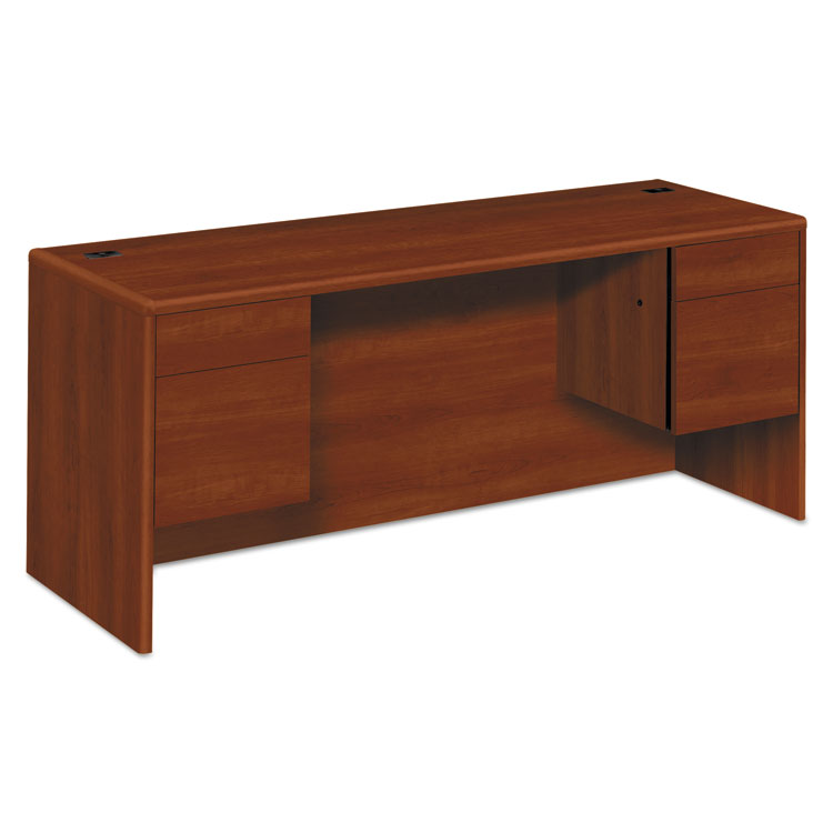 Picture of 10700 Kneespace Credenza, 3/4 Height Pedestals, 72w X 24d X 29 1/2h, Cognac