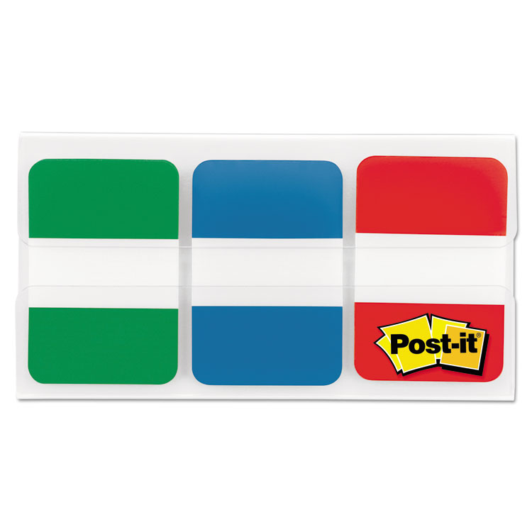 Picture of File Tabs, 1 X 1 1/2, Blue/green/red, 66/pack
