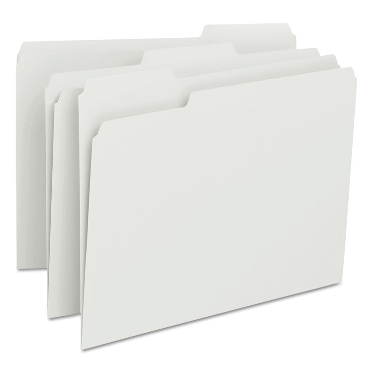 Picture of File Folders, 1/3 Cut Top Tab, Letter, White, 100/Box