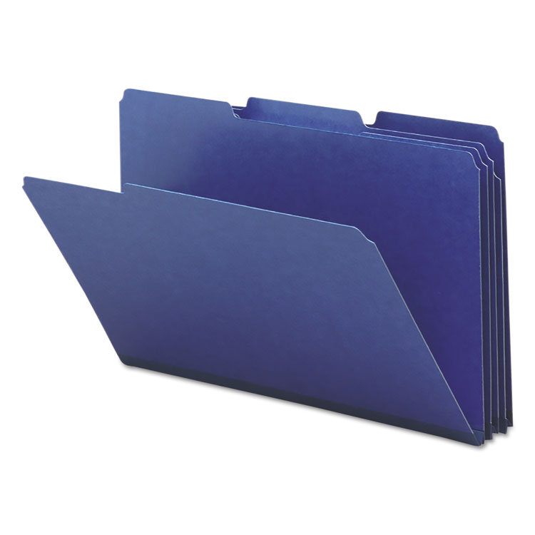 Picture of Recycled Folders, One Inch Expansion, 1/3 Top Tab, Legal, Dark Blue, 25/Box