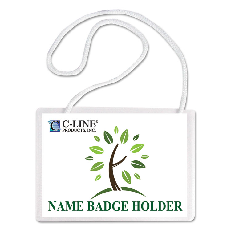 Picture of Specialty Name Badge Holder Kits, 4 x 3, White, 50/Box