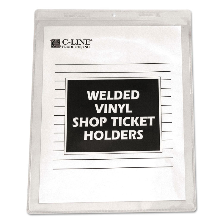 Picture of Clear Vinyl Shop Ticket Holder, Both Sides Clear, 15", 8 1/2 x 11, 50/BX