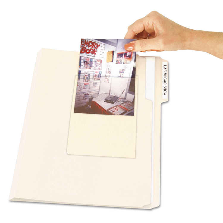 Picture of Peel & Stick Photo Holders for 3-1/2 x 5 & 4 x 6 Photos, 4-3/8 x 6-1/2, Clear