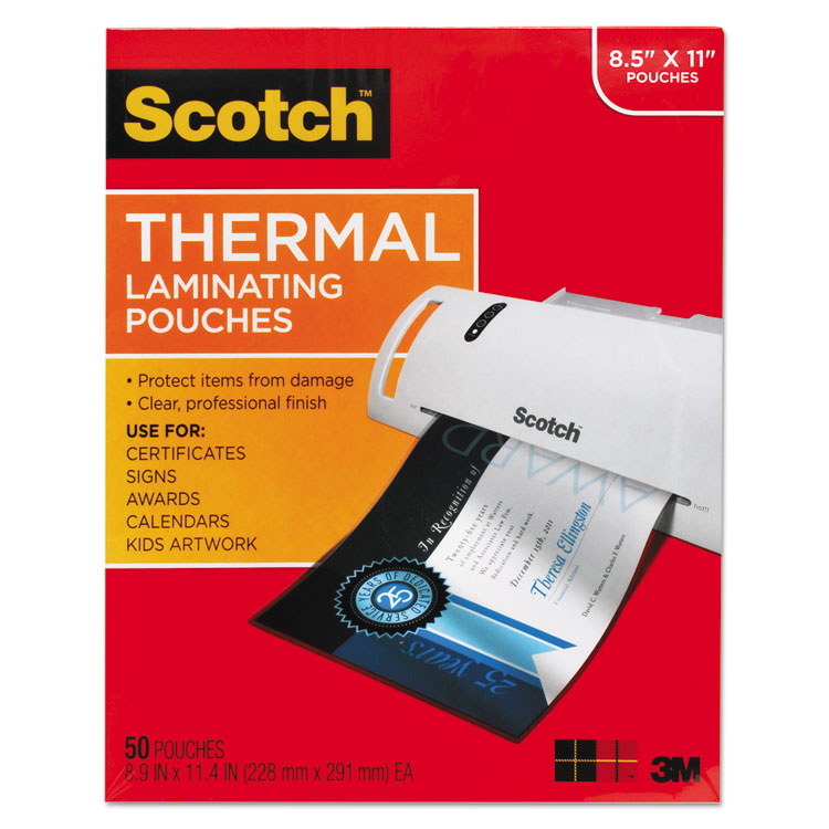 Picture of Letter Size Thermal Laminating Pouches, 3 mil, 11 1/2 x 9, 50/Pack